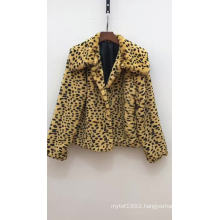 Wholesale Women Petite leopard print faux fur coat short jacket women's cropped coats